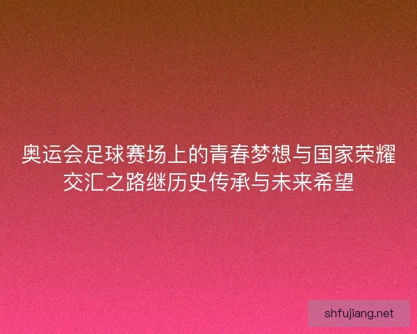 奥运会足球赛场上的青春梦想与国家荣耀交汇之路继历史传承与未来希望
